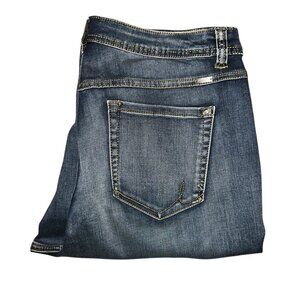 INC Denim Plus Size Skinny Leg Jeans Womens 20W 30 Slim Tech Fit Embroidered